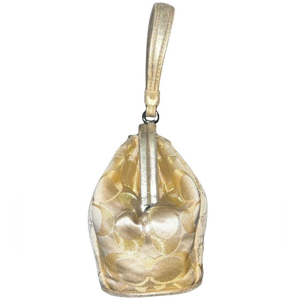 Y2k Coach Vintage Gold Metallic “C”Signature Kiss-lock Frame Handbag, Charm - Picture 2 of 16